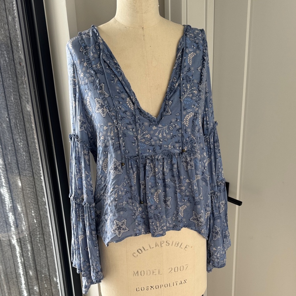 Spell Blue Floral Blouse